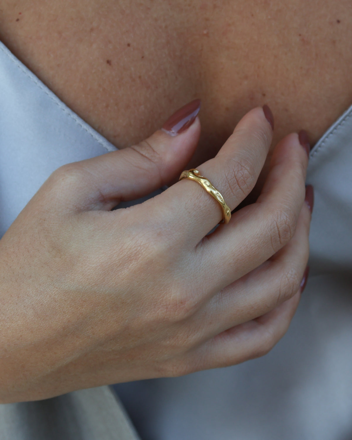 Flow Body Rings Flow Ring - Organic Melted Texture | 18k Gold Stainless Steel | SOMBRA